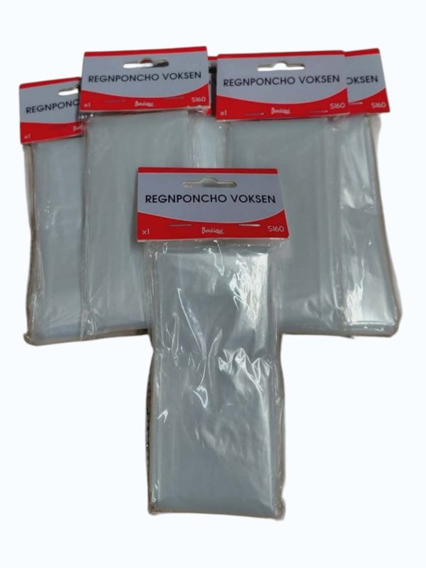 Regnponcho voksen, 6stk pr kartong