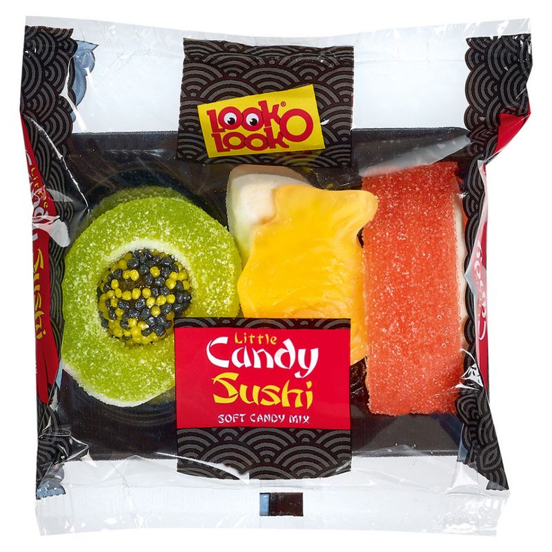 LOOK O LOOK LITTLE CANDY SUSHI 40G, 24stk pr kartong