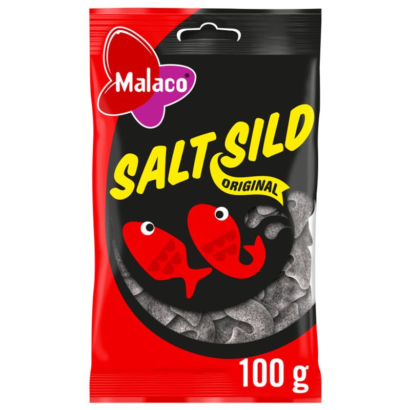 Cloetta Malaco Salt Sild 100g, 16stk pr kartong