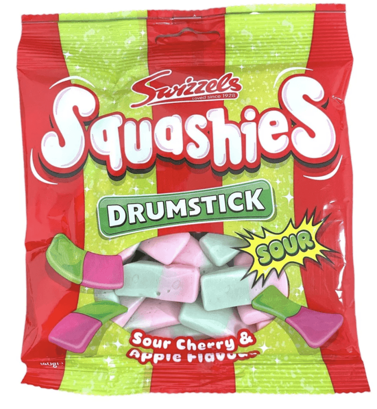 Swizzels Drumsticks Sour Cherry Apple 140g, 12stk pr kartong