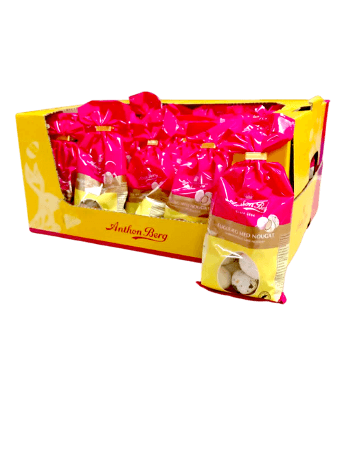 Hovedbilde Anthon Berg Marsipaneegg Nougat 124g, 25 stk pr ...