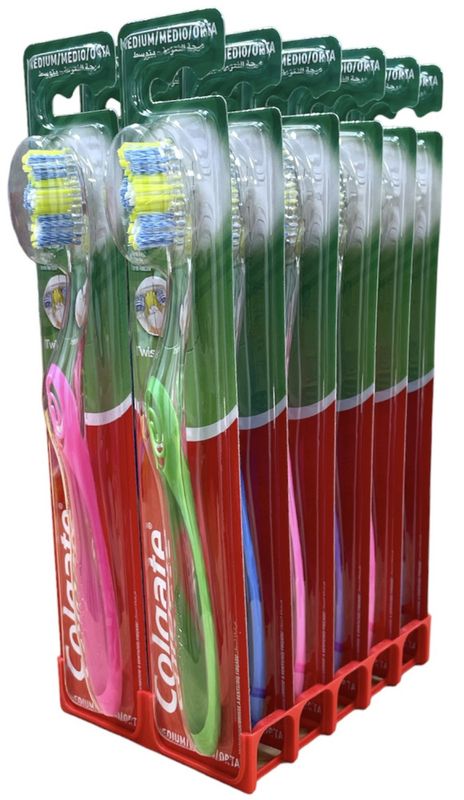 Colgate Twister Medium Tannbørste, 12stk pr kartong