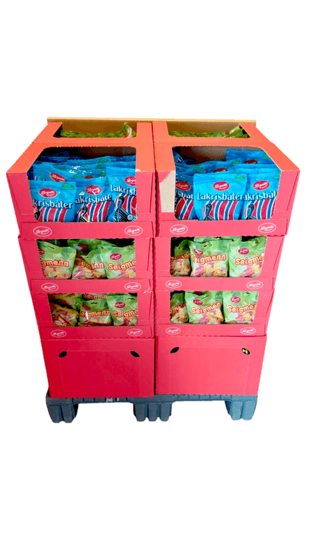 Brynild Seigmenn 200g og Lakrisbåter 200g, display à 378stk